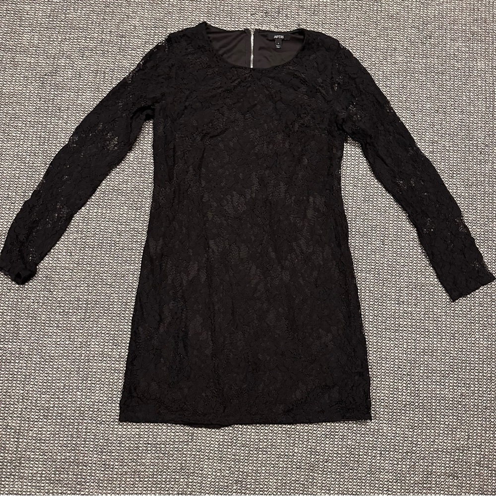 Apt. 9 Black Long Sleeve Lace Dress